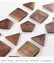 Walnut Wood Geometric Coasters