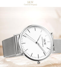 I&W UltraThin Minimalist Watch with Steel Mesh Band, , Gifts for Designers, Clean minimal gifts for designers and creatives, gift, design, designer - Gifts for Designers, Gifts for Architects