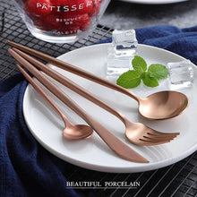 24pcs Minimalist Rose Gold Stainless Steel Cutlery Set, , Gifts for Designers, Clean minimal gifts for designers and creatives, gift, design, designer - Gifts for Designers, Gifts for Architects