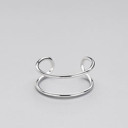 Minimalist Double Loop Ring | 925 Sterling Silver Ring, , Gifts for Designers, Clean minimal gifts for designers and creatives, gift, design, designer - Gifts for Designers, Gifts for Architects