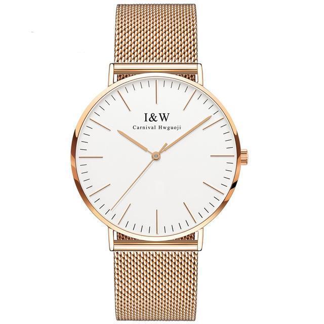 I&W UltraThin Minimalist Watch with Steel Mesh Band, , Gifts for Designers, Clean minimal gifts for designers and creatives, gift, design, designer - Gifts for Designers, Gifts for Architects