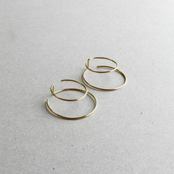 Handmade Minimalist Double Ring Earrings, , Gifts for Designers, Clean minimal gifts for designers and creatives, gift, design, designer - Gifts for Designers, Gifts for Architects