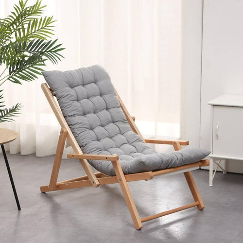 Solid Wood Folding Leisure Chair with Thick Cushion