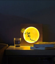 Japanese Full Moon Wood Table Lamp