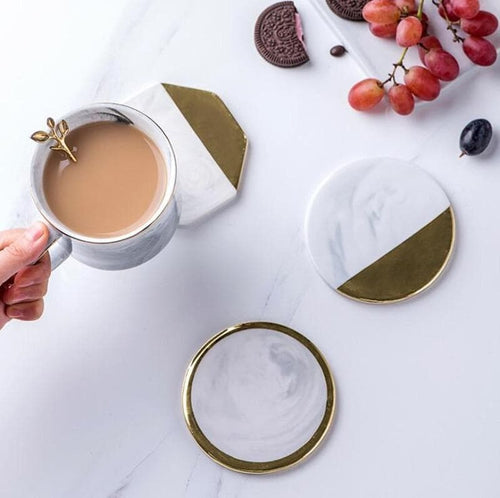 White Marble Marble Coasters, , Gifts for Designers, Clean minimal gifts for designers and creatives, gift, design, designer - Gifts for Designers, Gifts for Architects
