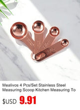 4 Pcs/Set Rose Gold Stainless Steel Kitchen Measuring Scoops