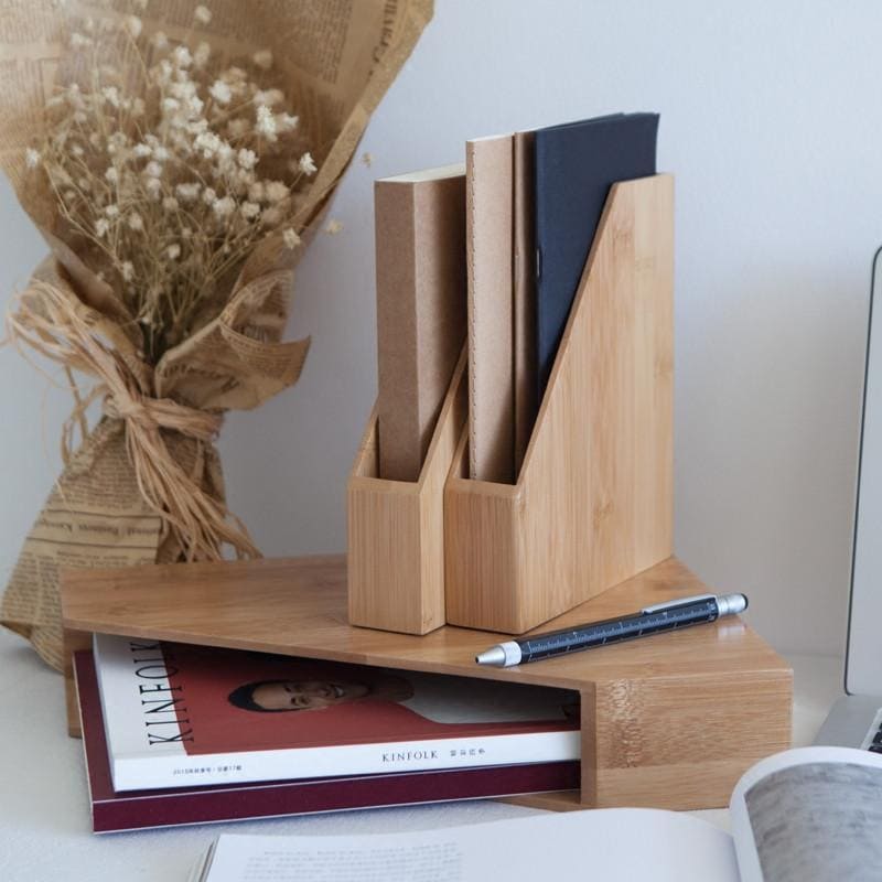 A5 Document Rack Creative Bamboo Office File Rack Organizer for A4/A5/A6 Paper – Gifts ...