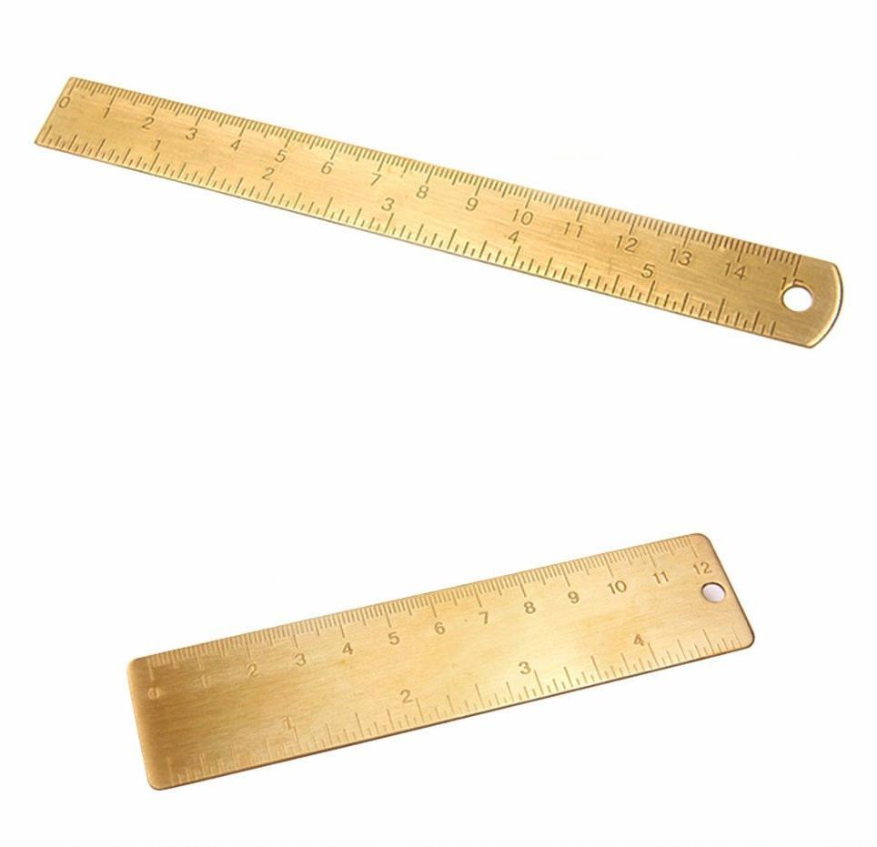 High quality Vintage 12cm Brass Ruler Metal – Gifts for Designers