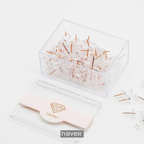 Never Rose Gold Color Push Pins, , Gifts for Designers, Clean minimal gifts for designers and creatives, gift, design, designer - Gifts for Designers, Gifts for Architects