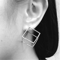 3D Cube Geometric Stud Earrings, , Gifts for Designers, Clean minimal gifts for designers and creatives, gift, design, designer - Gifts for Designers, Gifts for Architects