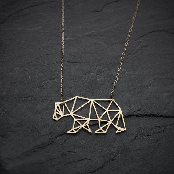 Geometric Bear Necklace, , Gifts for Designers, Clean minimal gifts for designers and creatives, gift, design, designer - Gifts for Designers, Gifts for Architects