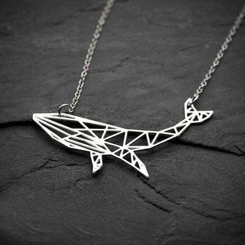 Geometric Whale Necklace, , Gifts for Designers, Clean minimal gifts for designers and creatives, gift, design, designer - Gifts for Designers, Gifts for Architects