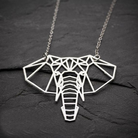 Geometric Elephant Necklace, , Gifts for Designers, Clean minimal gifts for designers and creatives, gift, design, designer - Gifts for Designers, Gifts for Architects