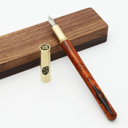 Red Sandalwood and Brass Fountain Pen with Walnut Case, , Gifts for Designers, Clean minimal gifts for designers and creatives, gift, design, designer - Gifts for Designers, Gifts for Architects