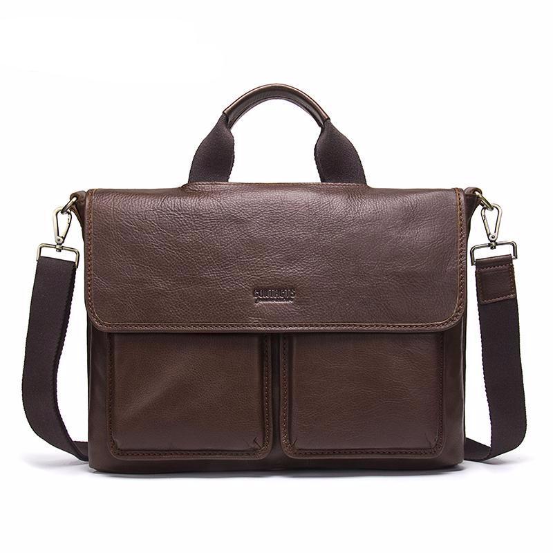 Genuine Leather Men Briefcase – Gifts for Designers