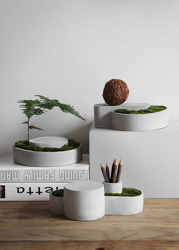 Japanese Desktop Cement Plant Vases and Organizers, , Gifts for Designers, Clean minimal gifts for designers and creatives, gift, design, designer - Gifts for Designers, Gifts for Architects