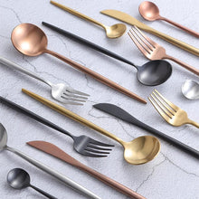 24pcs Minimalist Rose Gold Stainless Steel Cutlery Set, , Gifts for Designers, Clean minimal gifts for designers and creatives, gift, design, designer - Gifts for Designers, Gifts for Architects