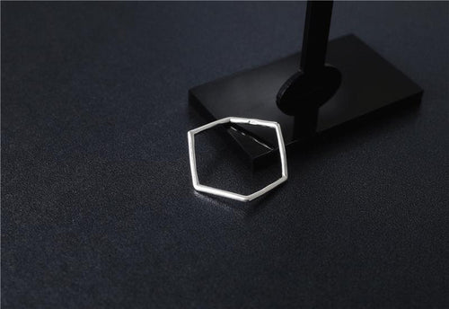 925 Sterling Silver Irregular Geometric Hexagon Minimalist Ring, , Gifts for Designers, Clean minimal gifts for designers and creatives, gift, design, designer - Gifts for Designers, Gifts for Architects