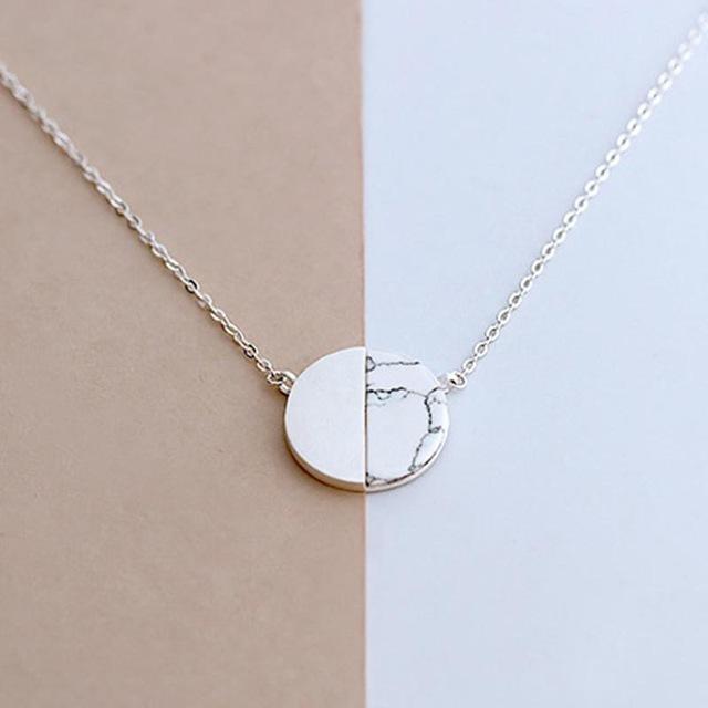 Round Marble Necklace, , Gifts for Designers, Clean minimal gifts for designers and creatives, gift, design, designer - Gifts for Designers, Gifts for Architects