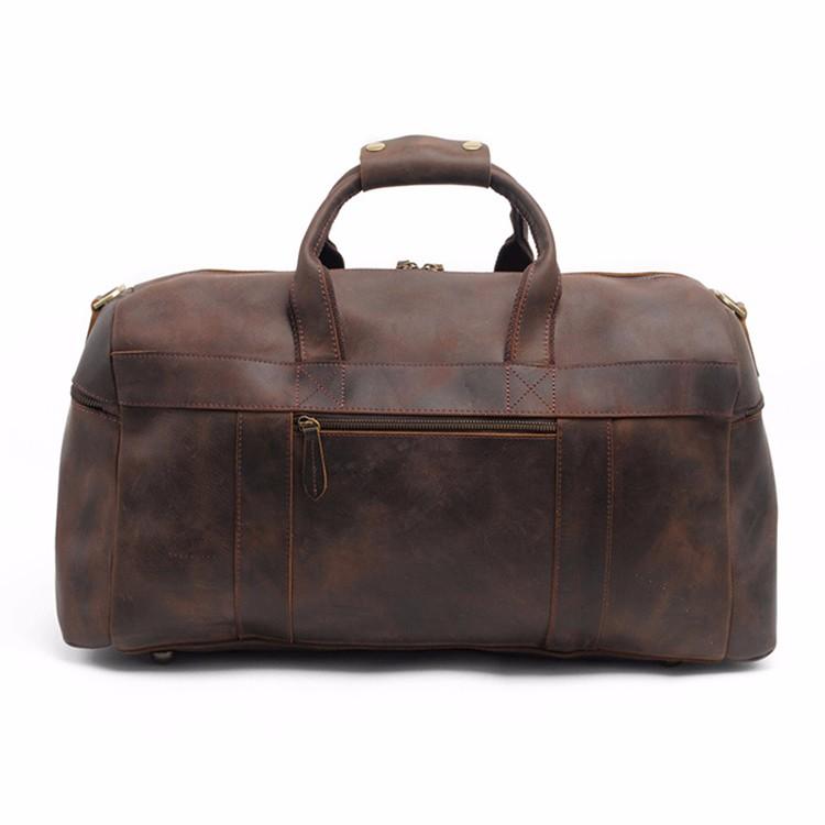Designer Crazy Horse Leather Duffle Bag, Leather Travel Bag