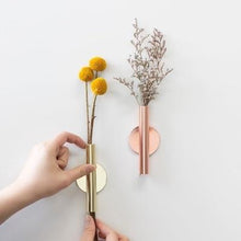 Minimal Rose Golden Stainless Steel Wall Mount Vase with Magnetic Flowerpot, , Gifts for Designers, Clean minimal gifts for designers and creatives, gift, design, designer - Gifts for Designers, Gifts for Architects