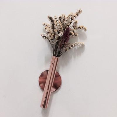 Minimal Rose Golden Stainless Steel Wall Mount Vase with Magnetic Flowerpot, , Gifts for Designers, Clean minimal gifts for designers and creatives, gift, design, designer - Gifts for Designers, Gifts for Architects