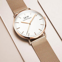 I&W UltraThin Minimalist Watch with Steel Mesh Band, , Gifts for Designers, Clean minimal gifts for designers and creatives, gift, design, designer - Gifts for Designers, Gifts for Architects