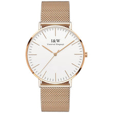 I&W UltraThin Minimalist Watch with Steel Mesh Band, , Gifts for Designers, Clean minimal gifts for designers and creatives, gift, design, designer - Gifts for Designers, Gifts for Architects