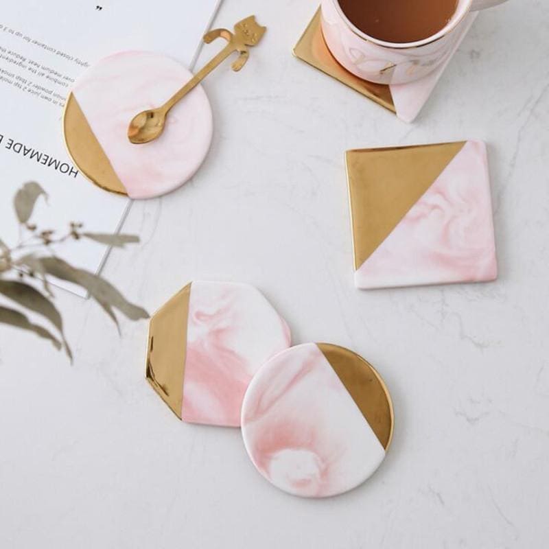 Pink Marble Coasters – Gifts for Designers