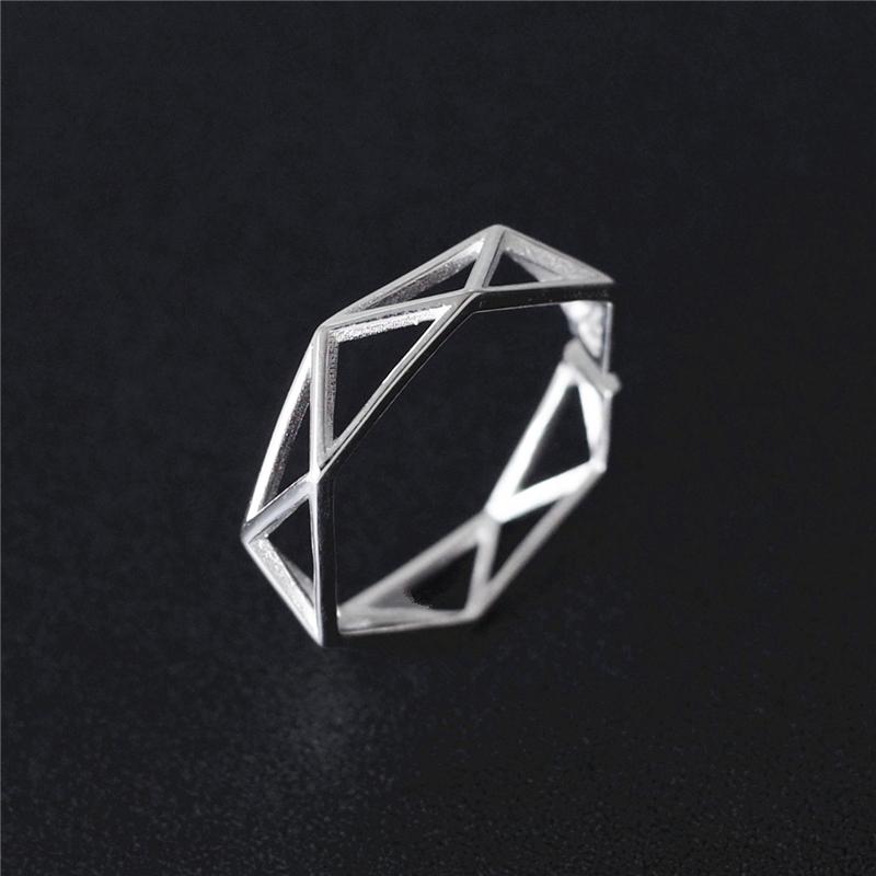 925 Solid Sterling Silver Polygon Ring – Gifts for Designers