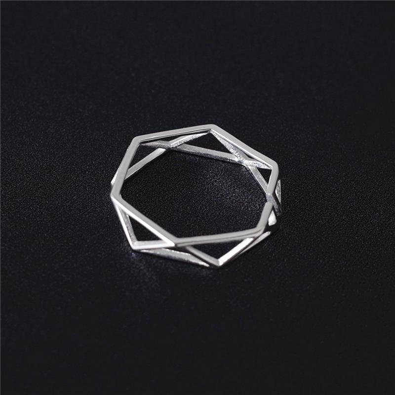 925 Solid Sterling Silver Polygon Ring – Gifts for Designers