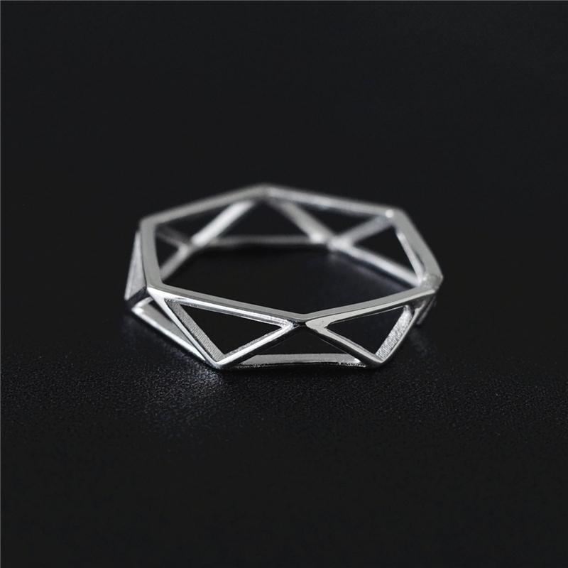 925 Solid Sterling Silver Polygon Ring – Gifts for Designers