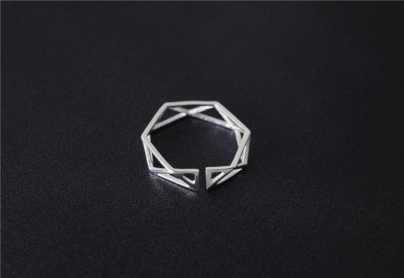 925 Solid Sterling Silver Polygon Ring – Gifts for Designers