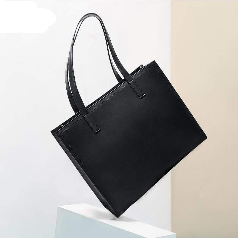 Large Shoulder Tote Bag Black Minimalist For Daily