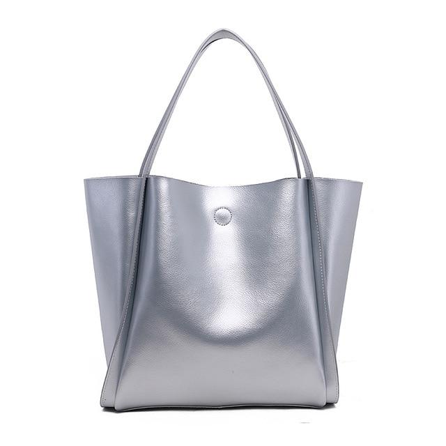 Glossy Leather Loose Minimalist Tote Bag – Gifts for Designers
