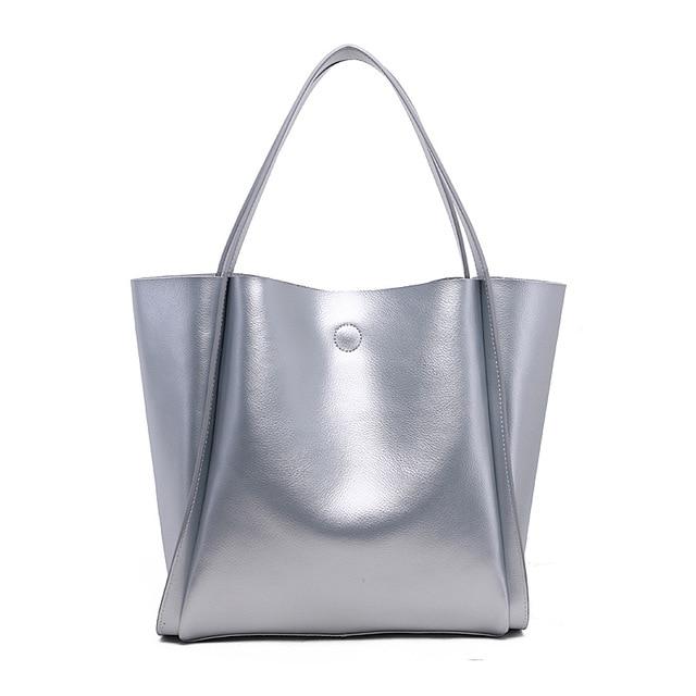 Glossy Leather Tote Bag
