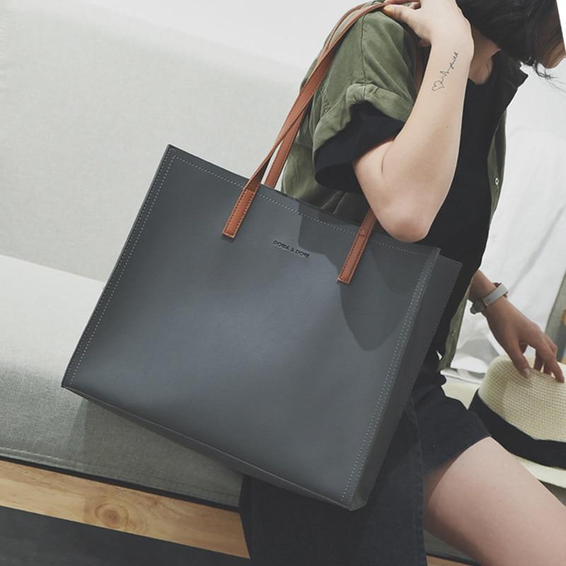 Minimalist Large Capacity Vegan Leather Tote Bag – Gifts for Designers