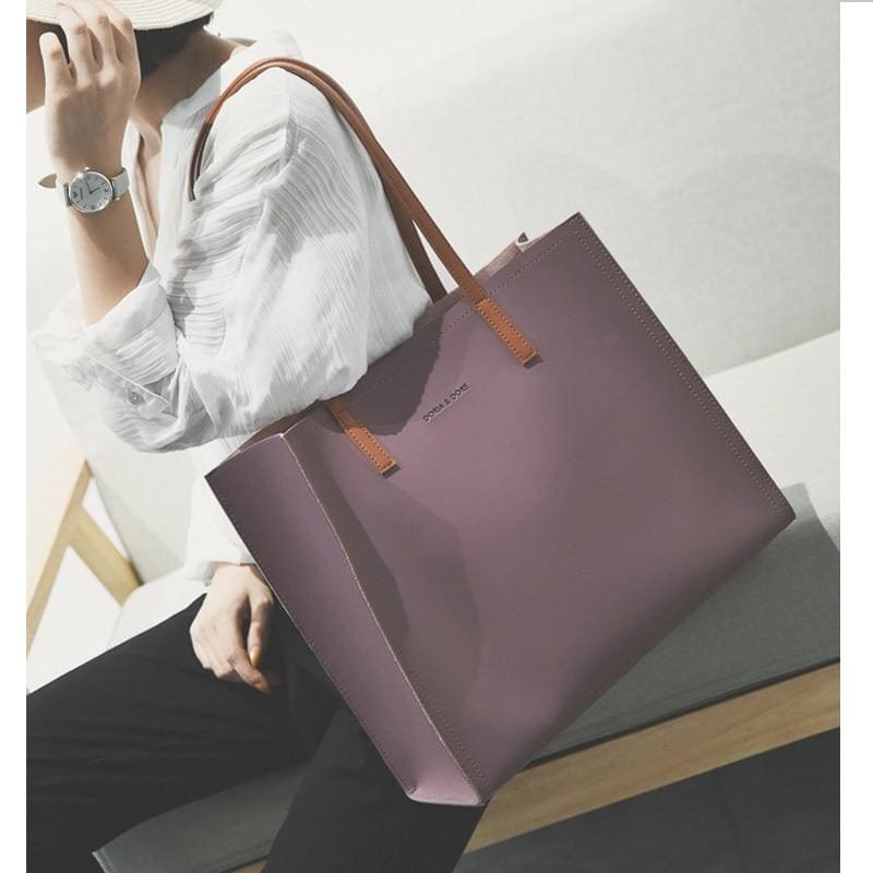 Minimalist Large Capacity Leather Tote Bags Elegant Handbag
