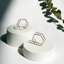 Handmade Minimalist Double Hexagon Earrings, , Gifts for Designers, Clean minimal gifts for designers and creatives, gift, design, designer - Gifts for Designers, Gifts for Architects